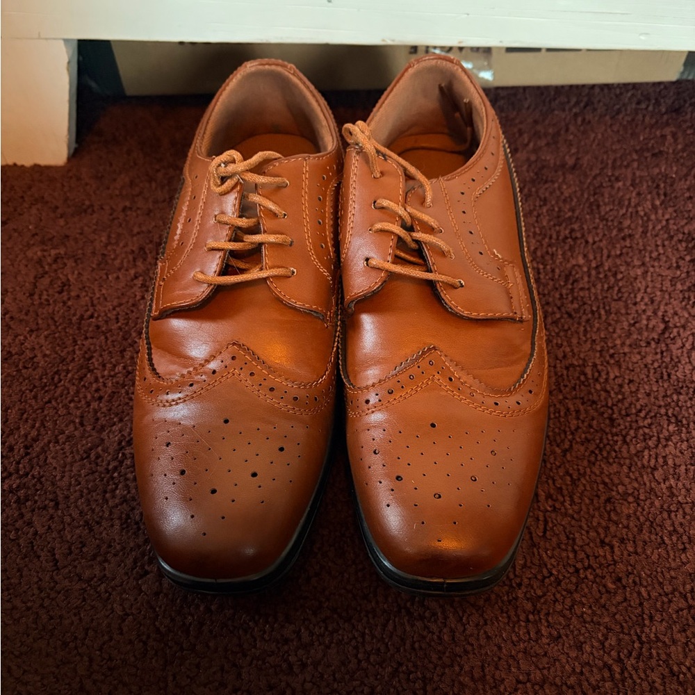 Deer Stags Tan Kids Dress Shoes